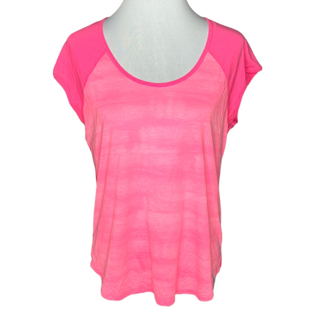 Under Armour Heat Gear Power In Pink Campaign Short Sleeve Shirt Pink Large